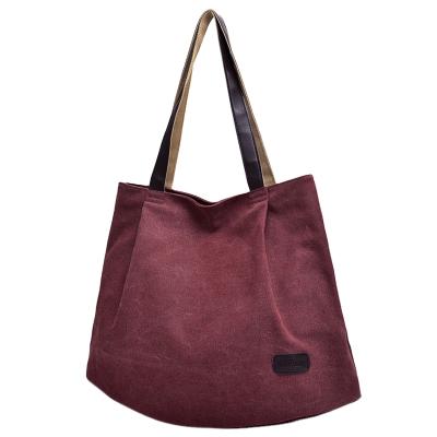 China Water Resistant Fashion Ladies Handbags Large Capacity Canvas Women's Tote Bags Female Art Bag Casual Handbag for sale