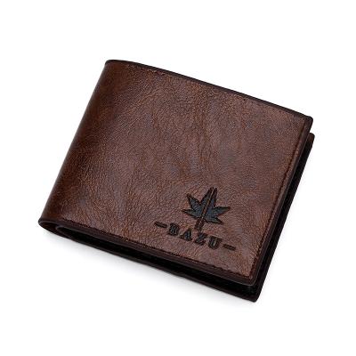 China Waterproof Leather Men's Wallet Men's Wallet Men's Multi-Card Cross New Card Slot Folding Folding Wallet Fashion Short Purse for sale