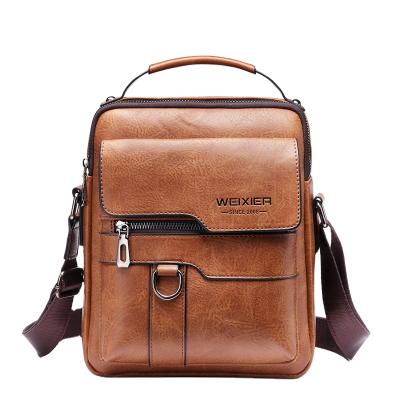 China Daily Use Cross - Body Bag Mens Leather Shoulder Bag Men's Vertical Portable Casual Leather Bag Retro for sale