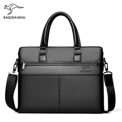 China New Men's Daily Use Leather Handbags Business Horizontal Briefcases Large Capacity Messenger Bags for sale