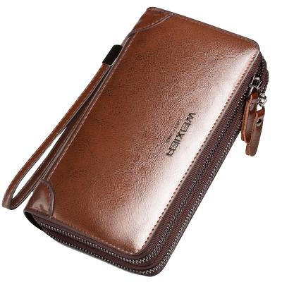 China New Multi-Card Daily-use Men's Bag Daily-use Men's Clutch Retro Casual Two-Layer Leather Clutch Bag for sale