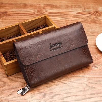 China Daily Use Men's Long Zipper Wallet Business Clutch Youth Wallet Cover Type for sale