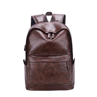 China 2021 New Waterproof Men's Business Backpack PU Backpack Large Capacity Multifunctional USB Student Filling School Bag for sale