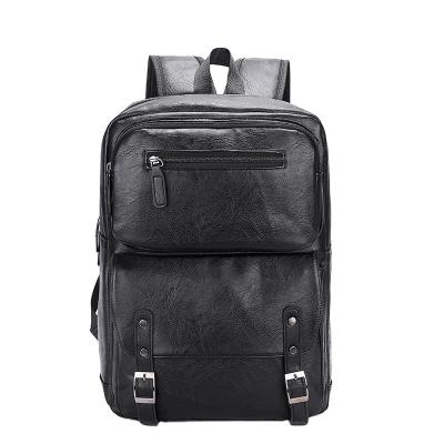 China PU Backpack Waterproof Men's Computer Backpack Fashion Casual Bag Large Capacity Business Travel Bag for sale