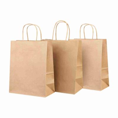 China Eco Friendly Takeaway 12x7x17 Paper Bag Brown Kraft Gift Bags for sale