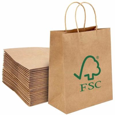 China FSC Certified Kraft Paper Handbag For Clothing And Garment Packaging for sale