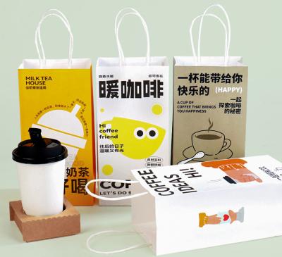 China Disposable Brown Kraft Paper Bags For Food Takeaway Delivery for sale