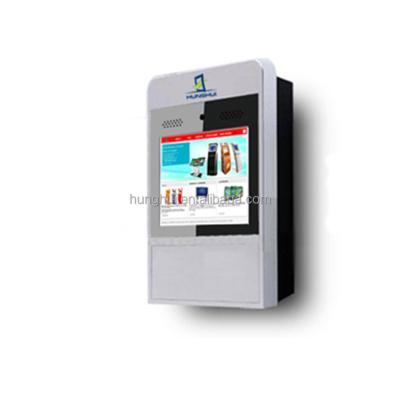 China 1.2-1.5mm cold rolled steel wall mounted touch screen lcd advertising payment kiosk with swipe card reader for sale