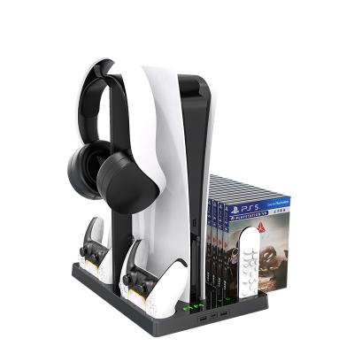 China Multifunctional PS5 Huantuo Fan Bracket Indicator PS5 DE/UHD Dock Charging Station with Game Holder for sale