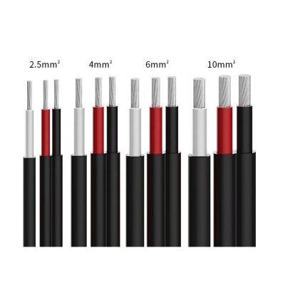 China Photovoltaic panel TUV PV Cable Red Black 4mm2 6mm2 10mm2 16mm2 25mm2 Tinned Copper Photovoltaic DC Solar Cable for sale