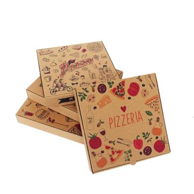 China Custom Logo Disposable Eco Friendly Pizza Box Biodegradable Packaging Box For Food for sale