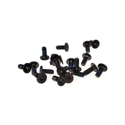 China Aluminum M1.2*4 machine Screw with black zinc nylock patch for sale