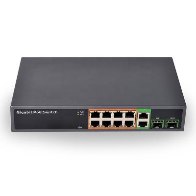 China POE 150W IEEE802.3at/af PoE standard 8 port + 2 gigabit uplink poe uncombined switch TP/SFP all gigabit SDAPO PSE1008GSR for sale