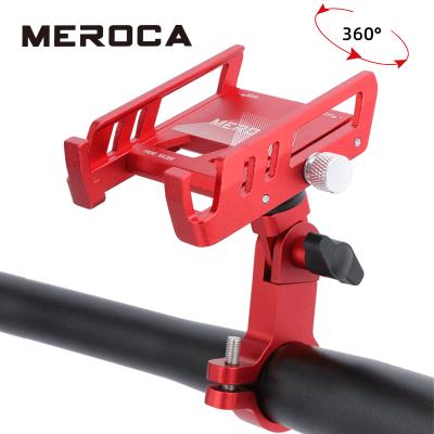 China MEROCA Aluminum Alloy Bicycle Cell Phone Holder 360 Rotatable for 3.5-7.2 inch Smartphones for Xiaomi Mountain Bikes Road Bikes Motorcycles for sale