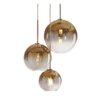 China Modern Modern Indoor Classic E27 Dining Gold Hanging Round Led Glass Ball Ceiling Chandeliers And Pendant Lights for sale