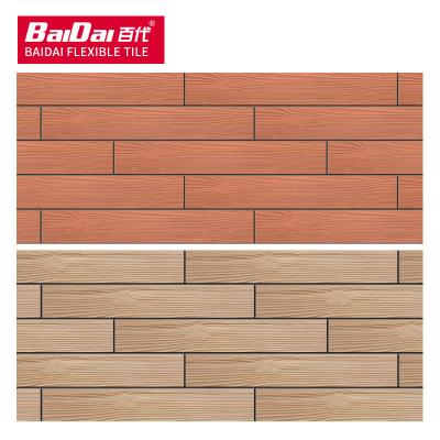 China Baidai Single Color Type Anti Fire Villa And Garden Use Wood Grain Series Soft Stone Stone for sale