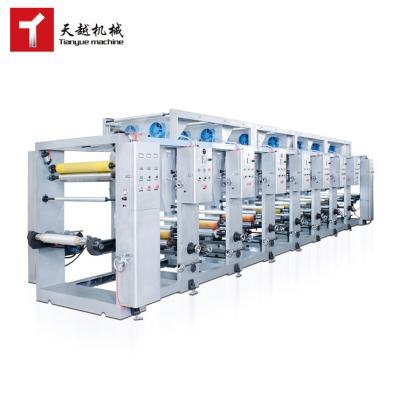 China Construction worksÂ   8 color automatic plastic bopp pet cpp pcvd film roto gravure printing machine for sale