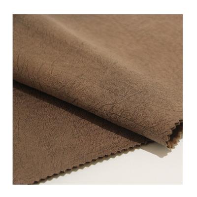 China JERRY Tear-Resistant Warp Knitting Faux Suede Fabric Leather For Sofa Upholstery for sale