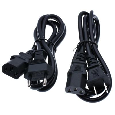 China Computer 1.2m Plug AC Power Supply Adapter Cord Cable Lead EU/US Three Prong For Laptop Charger Mains Cord 1000W for sale