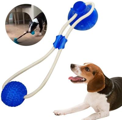 China Viable Dog Suction Cup Push TPR Interactive Ball Toys Bungee Strings Dog Tooth Cleaning Chew Playing IQ Treat Toys Pet Puppy Supplies for sale