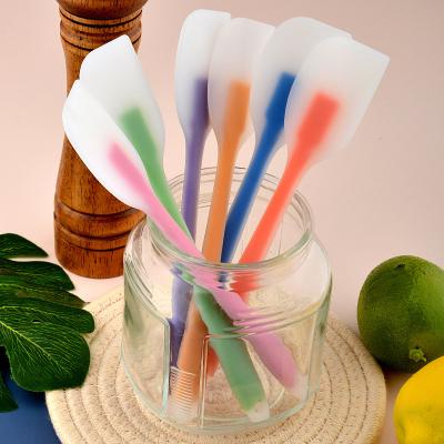 China Durable Translucent Kitchen Silicone Spatula For Baking Dough Scrape Cream Heat Resistant Utensils Baking Cake Brush Tools for sale