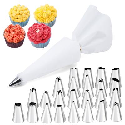 China Sustainable 14/26/29 Pcs Set Cream Nozzles Pastry Tools Accessories For Cake Decorating Pastry Bag Kitchen Bakery Confectionery Equipment for sale