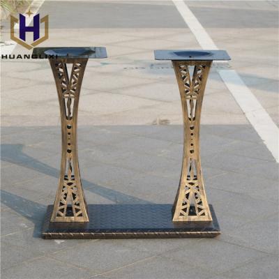 China Wholesale Mid Century Antique Tube Table Base Furniture Designer Metal Wrought Iron Double Coffee Table Legs for sale