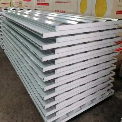 China Easy Installation Fire Retardant Glass Wool EPS Rock Wool Sandwich Panel Color Steel Partition Wall Panel Roof for sale