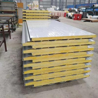 China Easy Installation Glass Wool Fireproof Rock Wool EPS Sandwich Panel Partition Wall Panel Color Steel Sandwich Panel Roof for sale