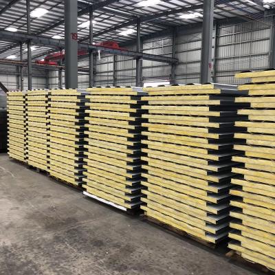 China Easy Installation Fire Retardant Color Rock Wool Sandwich Panel Partition Wall Panel Glass Wool EPS Sandwich Panel Roof Steel for sale