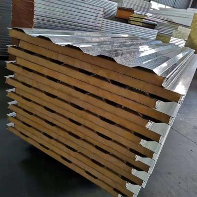 China Easy Installation Corrugated Outdoor Container EPS / Fireproof Glass Wool / Rock Wool Sandwich Panel Sandwich Panels For Walls And Roofs for sale