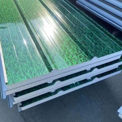 China Easy Installation Polystyrene Sandwich Panels Foam Purification Flat Exterior Roof Insulated Roof Sandwich Panels for sale