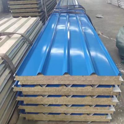 China Fireproof Insulated Warehouse Container Sandwich Panel Roof Easy Color Roof Tile Corrugated Sheet Steel Insulated Sandwich Panel Roof for sale