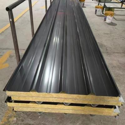 China Corrugated Warehouse Fireproof Color Container Roof Sheet Sandwich Panel Sandwich Panel Easy Installation Insulated Steel Roof for sale