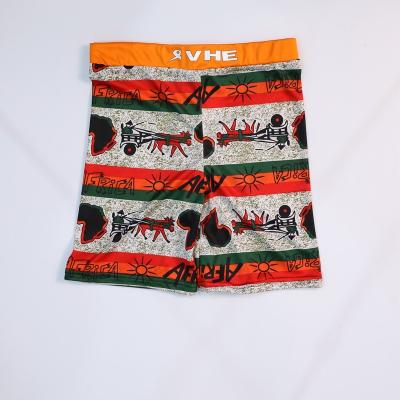 China Customized Large Size Antibacterial Pattern Boys Elastic Barrier Water Swim Trunks For Man for sale