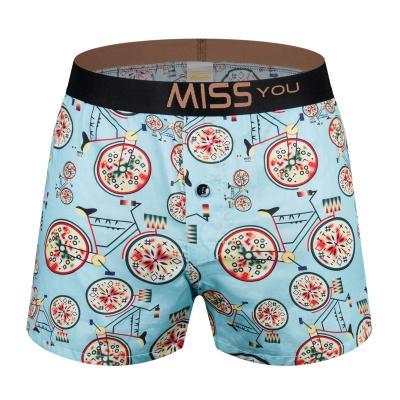 China Logo Blue Printing Pattern Wholesale Custom Boxer Anti-Static Briefs Mens Underwear For Home Use for sale