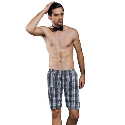 China Woven Trunks Beach Pants Anti-Static Mens Cotton Pants Short Pocket Mid Length Beach Drawstring Waist for sale