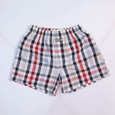 China Anti-Static Customized Color Plaid Pattern Large Size Non Woven Home Wear Boxer Briefs For Man for sale