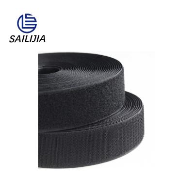 China Good News Sailijia Factory High Sticky Soft Black Sewing Custom Waist Fastener StrapHook And Buckle Band for sale