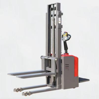 China Hotels Forklift 5 Meters Raise Waist To Full Leg Fully Electric Pallet Stacker for sale