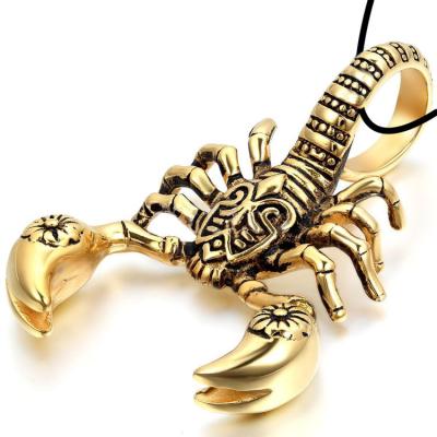 China Vintage Hiphop Hiphop Multi Gold Scorpion Pendant Necklace For Men for sale