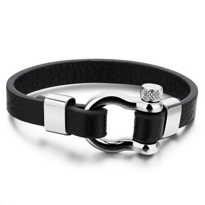 China Latest Vintage Classic Simple Hot Selling Fashion For Boys High End Leather Bracelet Men for sale