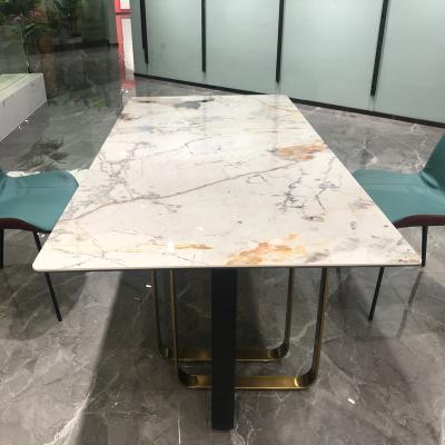 China Modern Style Rock Panel Lightweight Luxury Dining Table for sale