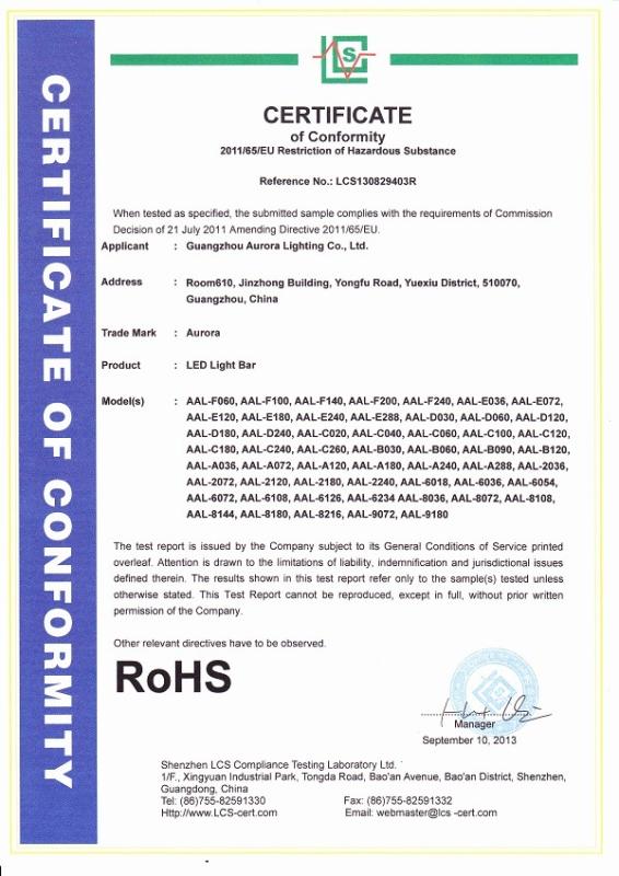 RoHS - Guangzhou Aurora Lighting Co., Ltd.