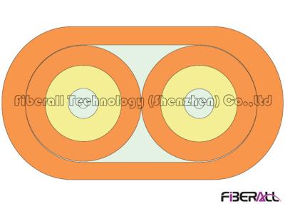 China Ruggedized Flat Twin Duplex Indoor Fiber Optic Cable For Fiber Distribution 2F for sale