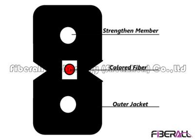 China Butterfly Optical Fiber FTTH Drop Cable , Fiber Optic Drop Cable FRP Strengthen Member for sale