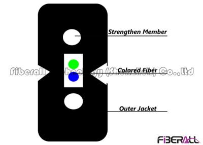 中国 ARP LSZHの黄色の家の繊維光学のドロップ・ケーブル2の中心へのFTTH繊維 販売のため