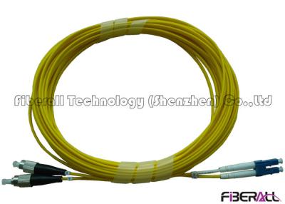 China Duplex Single Mode Fiber Optic Patch Cord LC/PC To FC/PC With AB Cable Ring for sale