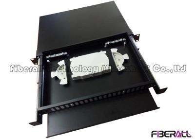 China 48 Fibers Slide Out Fiber Patch Panel With Rails And Front Board To Bear Pigtail for sale