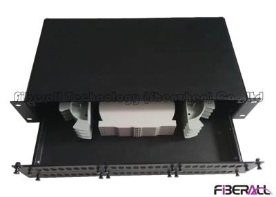 China Enlarged 2U Height Fiber Optic Path Panel Sliding Drawer With 48 Adapter Ports for sale